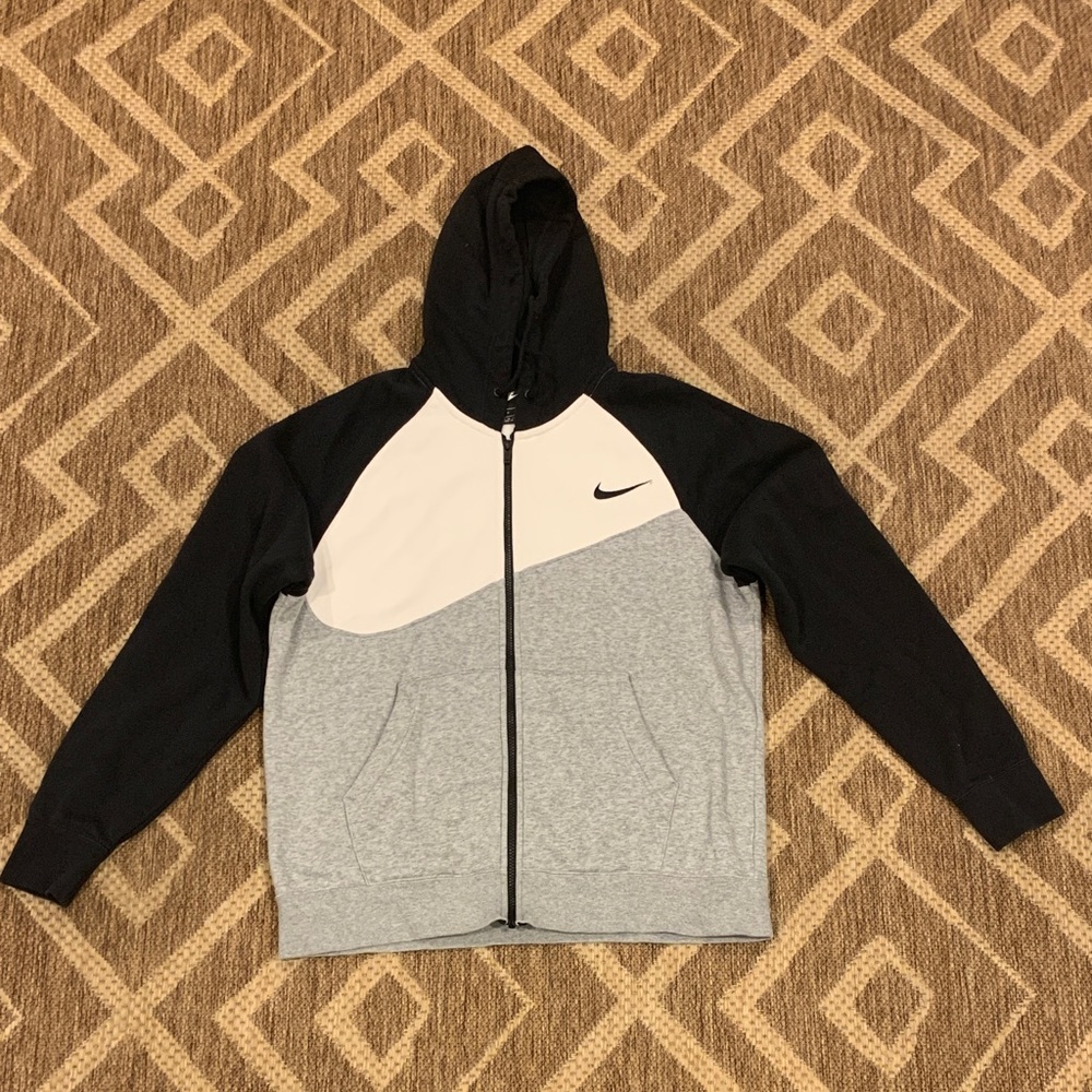 Nike Black and Gray Color Hoodie (370)